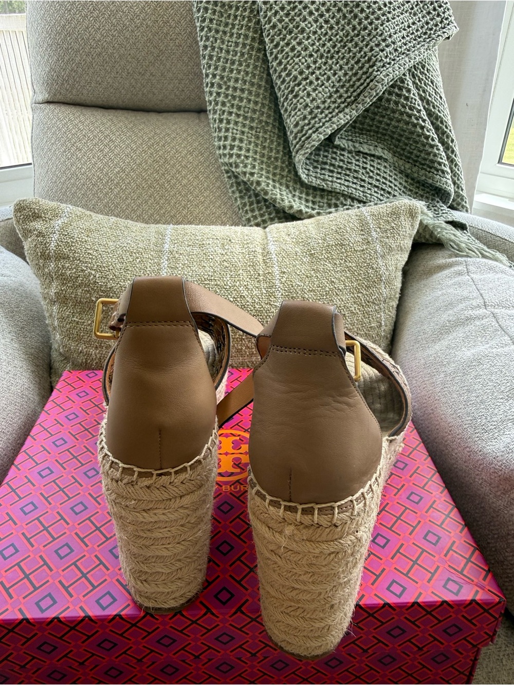 Woven Espadrille Platform Sandals — Brown - Picture 3 of 6